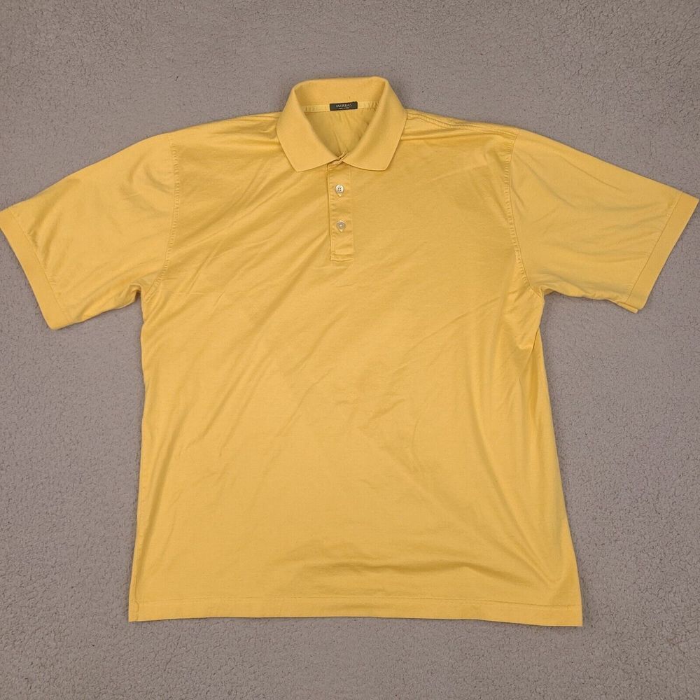 Marbas Polo Shirt‎ Mens Large Yellow Golf Made In Italy Short Sleeve
